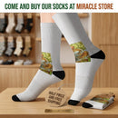 Autumn Harvest Sublimation Socks — Pumpkin & Leaves Crew Socks Printify