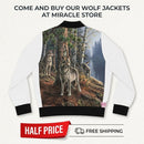 Women's Wolf Pack Bomber Jacket — Scenic Nature Back Print Printify