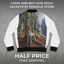 Women's Wolf Pack Bomber Jacket — Scenic Nature Back Print Printify