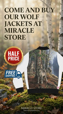Women's Wolf Pack Bomber Jacket — Scenic Nature Back Print Printify
