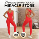 Yoga Jumpsuit V-shaped Back Design Sleeveless Fitness Running Sportswear Stretch Tights Pants For Womens Clothing Miracle Store