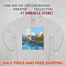 Mountain Lake Hoodie — Scenic Canoe Print Fleece Pullover Printify