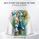 Fantasy Anime Skater Skirt — Whimsical Girl with Birds AOP Printify