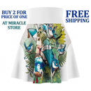 Fantasy Anime Skater Skirt — Whimsical Girl with Birds AOP Printify