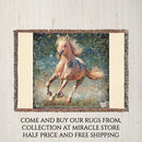 Galloping Horse Woven Blanket — Tapestry Throw for Equestrian Lovers Printify
