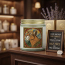 Coconut Apricot Scented Candle (4oz/9oz) — Decorative Tiger Illustration Jar Printify