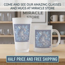 Frosted 16oz Pint Glass — Blue Floral Leopard Design Printify