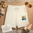 Sunset Smiley Pocket Sweatshorts — Lightweight Garment-Dyed Fleece Printify