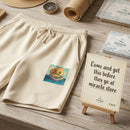 Sunset Smiley Pocket Sweatshorts — Lightweight Garment-Dyed Fleece Printify