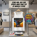 Spider-Man City Chase Tank Top — Comic Art Superhero Graphic Tank Printify