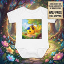 Infant Bodysuit — Cute Fisherman on Yellow Fish Baby Onesie Printify