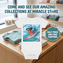 Baby Bodysuit — Cute Surfing Cartoon Baby & Puppy Organic Onesie Printify