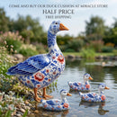 Decorative Duck Pillow Cover — Blue Delft Goose Garden Accent Printify