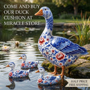 Decorative Duck Pillow Cover — Blue Delft Goose Garden Accent Printify