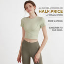 High-End Yoga Wear With Chest Pads Womens Short-Sleeve Sports Top Miracle Store