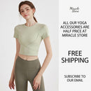 High-End Yoga Wear With Chest Pads Womens Short-Sleeve Sports Top Miracle Store