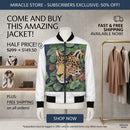 Men's Bomber Jacket — Jungle Leopard & Surreal Elephant Art AOP Printify