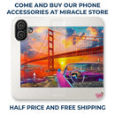 Golden Gate Sunset Convertible Phone Flip Case — Retro Convertible Car Art Printify
