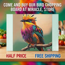 Glass Cutting Board — Colorful Tropical Bird Art Kitchen Chopping Board Printify