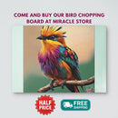 Glass Cutting Board — Colorful Tropical Bird Art Kitchen Chopping Board Printify
