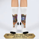 Hot Air Balloon Nightscape Cushioned Crew Socks — Whimsical Travel & Dreamscape Gift Printify