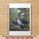 Bear Family Forest Scene A5 Wirobound Notebook - Lined Journal for Nature Lovers Printify