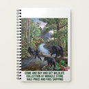 Bear Family Forest Scene A5 Wirobound Notebook - Lined Journal for Nature Lovers Printify