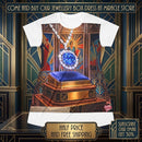 Art Deco Sapphire Necklace T‑Shirt Dress – Vintage Jewelry Illustration AOP Printify