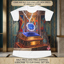 Art Deco Sapphire Necklace T‑Shirt Dress – Vintage Jewelry Illustration AOP Printify
