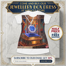 Art Deco Sapphire Necklace T‑Shirt Dress – Vintage Jewelry Illustration AOP Printify