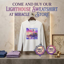 Youth Long Sleeve Tee — Colorful Lighthouse Sunset Graphic Printify