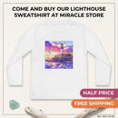 Youth Long Sleeve Tee — Colorful Lighthouse Sunset Graphic Printify