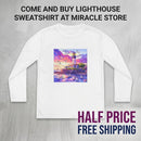 Youth Long Sleeve Tee — Colorful Lighthouse Sunset Graphic Printify