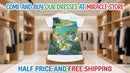 Coastal Village Scenic T‑Shirt Dress — Sea View Illustration AOP Printify