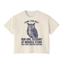 Owl Floral Boxy Tee Printify