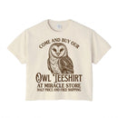Owl Floral Boxy Tee Printify