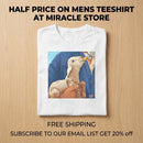 Lamb Bottle-Feeding V-Neck Tee — Cute Farm Animal Lover Shirt Printify