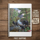 Bear Family Forest Scene A5 Wirobound Notebook - Lined Journal for Nature Lovers Printify