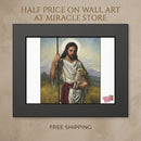 Framed Jesus the Good Shepherd Poster - Religious Wall Art for Home, Church, Easter Gifts Printify