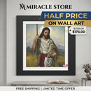 Framed Jesus the Good Shepherd Poster - Religious Wall Art for Home, Church, Easter Gifts Printify