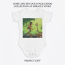 Jungle Adventure Baby Bodysuit — Playful Mowgli and Kaa Illustration Printify