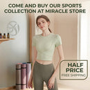 High-End Yoga Wear With Chest Pads Womens Short-Sleeve Sports Top Miracle Store