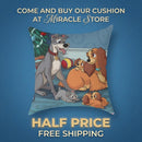 Disney Lady and Tramp Family Christmas Square Pillow