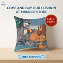 Disney Lady and Tramp Family Christmas Square Pillow