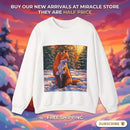 Fox Winter Crewneck Sweatshirt — Sunset Forest Fox Graphic Printify