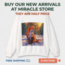 Fox Winter Crewneck Sweatshirt — Sunset Forest Fox Graphic Printify