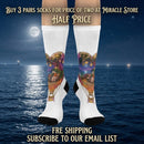 Hot Air Balloon Nightscape Cushioned Crew Socks — Whimsical Travel & Dreamscape Gift Printify