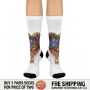 Hot Air Balloon Nightscape Cushioned Crew Socks — Whimsical Travel & Dreamscape Gift Printify