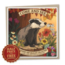 Badger Floral Sticker — Autumn Woodland Kiss-Cut Laptop Decal Printify
