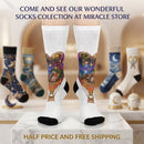 Hot Air Balloon Nightscape Cushioned Crew Socks — Whimsical Travel & Dreamscape Gift Printify